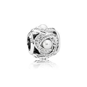 (Bild für) PANDORA Luminous Love Knot Charm Weiße Kristallperle Klar CZ Ch - 792105WCP