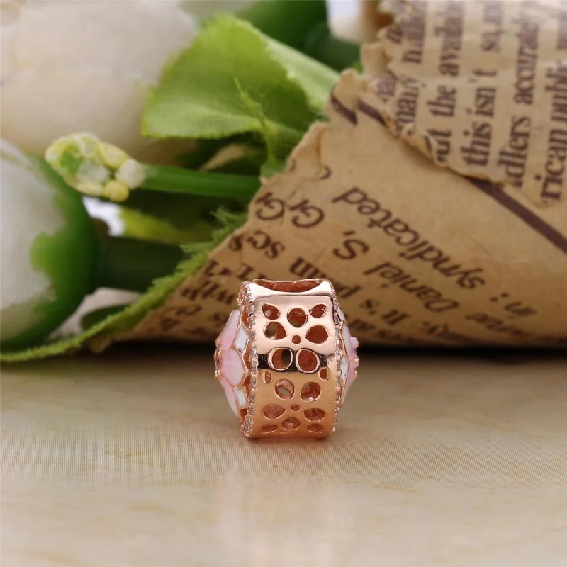 (Bild für) PANDORA Magnolia Bloom Pale Cerise Emaille Pink CZ Charm - 792085PCZA - Ansicht 3
