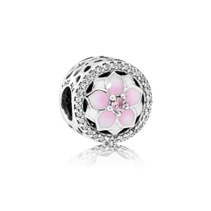 (Bild für) PANDORA Magnolia Bloom Pale Cerise Emaille Pink CZ Charm - 792085PCZ