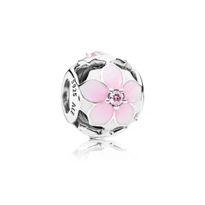 (Bild für) PANDORA Magnolia Bloom Pale Cerise Emaille Pink CZ Charm - 792087PCZ