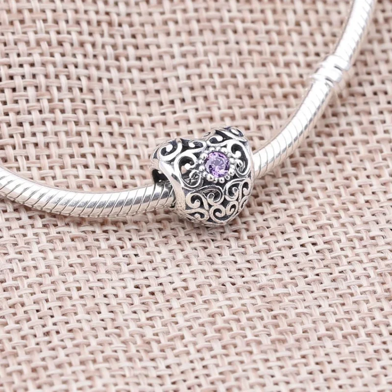 (Bild für) PANDORA March Signature Herzanhänger, Aquablauer Kristall - 791784NAB - Ansicht 2