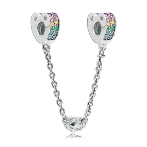 (Bild für) PANDORA Mehrfarbige Arcs of Love-Sicherheitskette, mehrfarbige CZ-Kristalle - 797021NRPMX