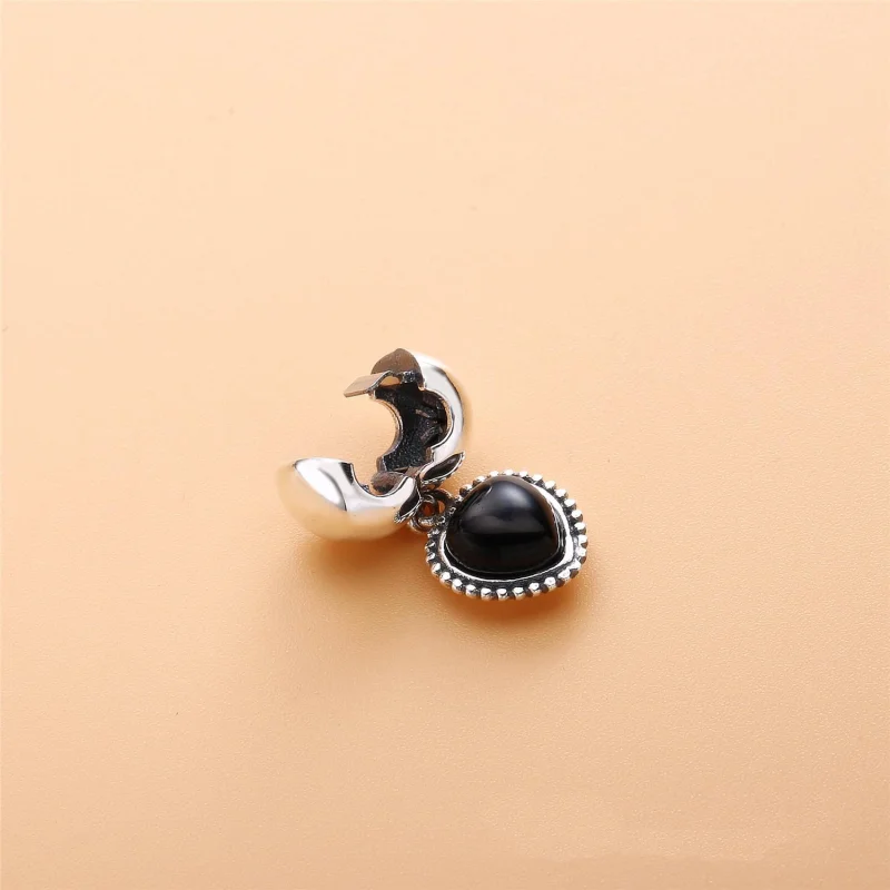 (Bild für) PANDORA Mi amor Baumeln, schwarzer Onyx - 791046ON - Ansicht 3