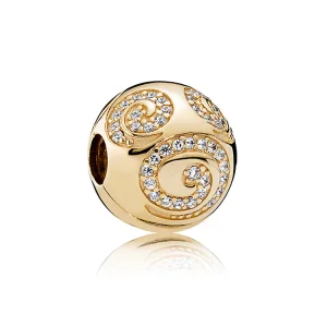 (Bild für) PANDORA Mickey Mouse Gold Swirl Charm Clip - 7501055890729P