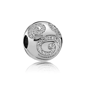 (Bild für) PANDORA Mickey Mouse Silber Swirl Charm Clip - 7501055890729PY