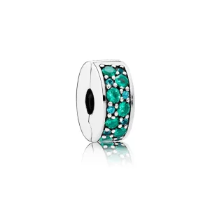 (Bild für) PANDORA Mosaik glänzende Eleganz, mehrfarbige Kristalle, blaugrüner CZ-Abstandshalter - 791817MCZMX