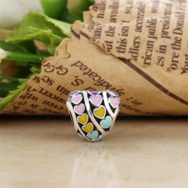(Bild für) PANDORA Multi-Color Hearts Charm, gemischte Emaille - 797019ENMX - Ansicht 2