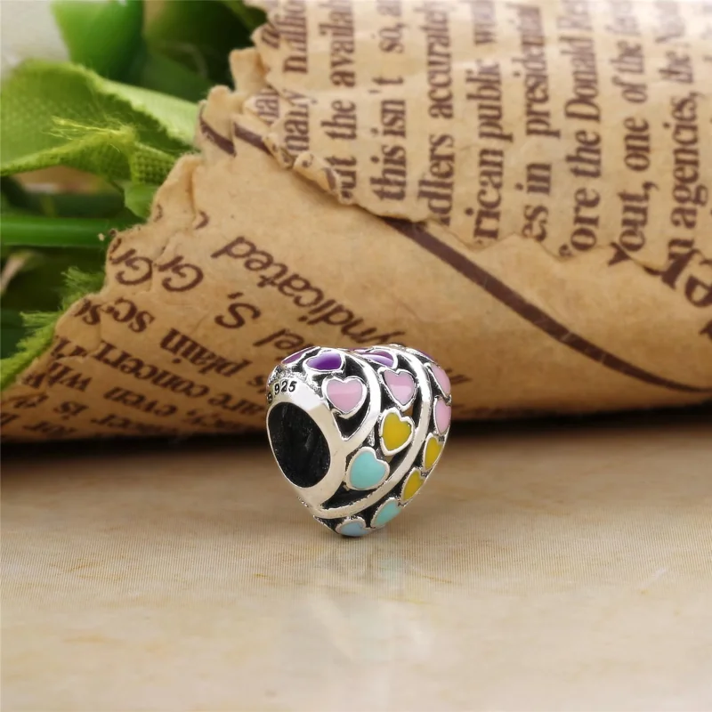(Bild für) PANDORA Multi-Color Hearts Charm, gemischte Emaille - 797019ENMX - Ansicht 3