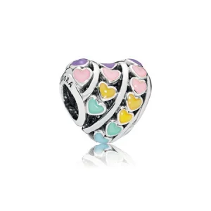 (Bild für) PANDORA Multi-Color Hearts Charm, gemischte Emaille - 797019ENMX