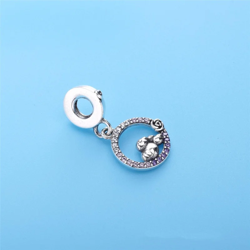 (Bild für) PANDORA Mutter-Baby-Vogel-Anhänger, zartrosa, lila Kristalle, klare CZ - 797060N - Ansicht 3