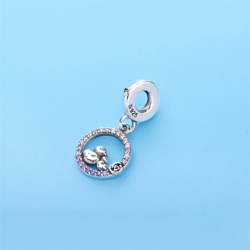 (Bild für) PANDORA Mutter-Baby-Vogel-Anhänger, zartrosa, lila Kristalle, klare CZ - 797060N - Ansicht 4