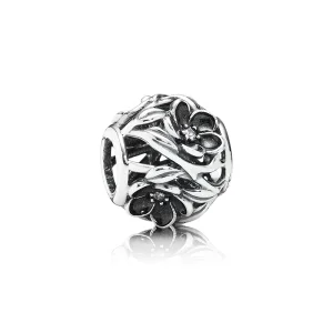 (Bild für) PANDORA Mystic Floral, klarer Cz schwarzer Emaille-Charm - 791409CZ