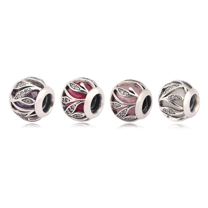 (Bild für) PANDORA Nature's Radiance Charm, synthetischer Rubin, klarer CZ - 791969SRU - Ansicht 2