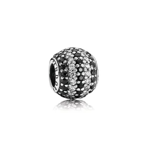 (Bild für) PANDORA Nautical Pavé Lights Charm, Schwarzes Kristallklares C - 791172NCK