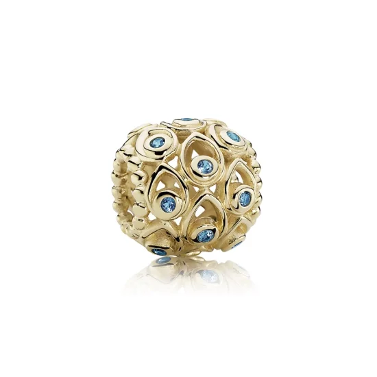 (Bild für) PANDORA Ocean Treasures Charm, Tiefblauer Topas 14K Gold - 750817TPP