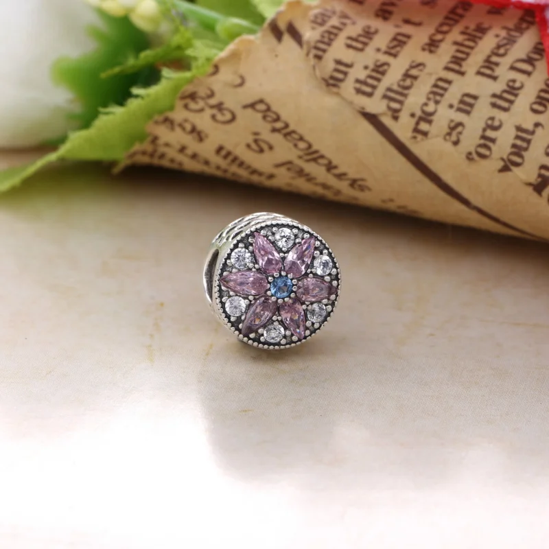 (Bild für) PANDORA Opulenter Blumenanhänger, 14 Karat Gold, mehrfarbige Kristalle, klare CZ - Ansicht 4