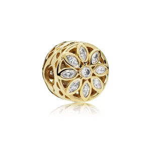 (Bild für) PANDORA Opulenter Blumenanhänger, 14 Karat Gold und klare CZ - 757639CZ