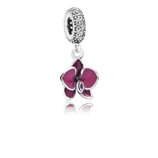 (Bild für) PANDORA Orchidee Silber Anhänger Charm - 791554EN69