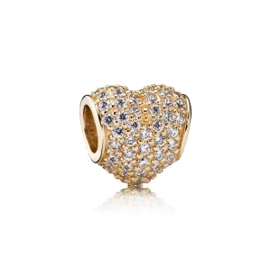 (Bild für) PANDORA Pavé-Herz-Charm, klare CZ, 14 Karat Gold - 750828CZ
