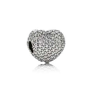 (Bild für) PANDORA Pavé Open My Heart Charm-Clip - 791427CZ