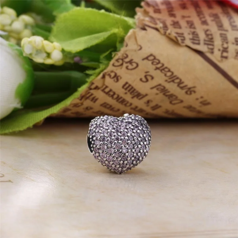 (Bild für) PANDORA Pavé Open My Heart Clip, Pink CZ - 791427pczA - Ansicht 3