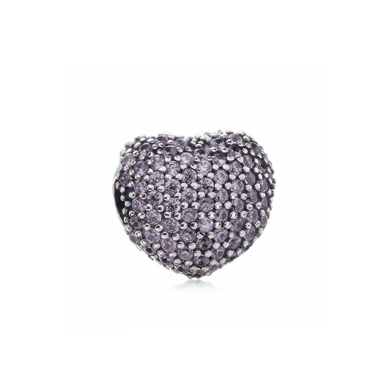 (Bild für) PANDORA Pavé Open My Heart Clip, Pink CZ - 791427pczA