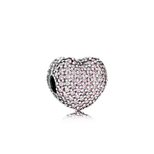 (Bild für) PANDORA Pavé Open My Heart Clip, Pink CZ - 791427PCZ