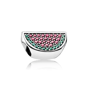 (Bild für) PANDORA Pavé Wassermelone, roter und grüner Cz-Charm - 791901CZR