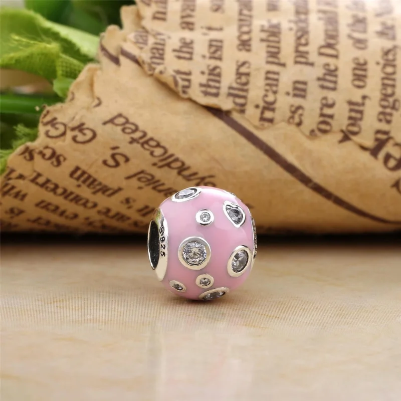 (Bild für) PANDORA Pearlescent Pink Dreams Charm, hellrosa Emaille und klare CZ - 797033EN1 - Ansicht 2