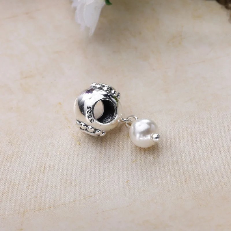 (Bild für) PANDORA Perle der Weisheit Baumeln, weiße Perle, klare CZ - 790873P - Ansicht 4