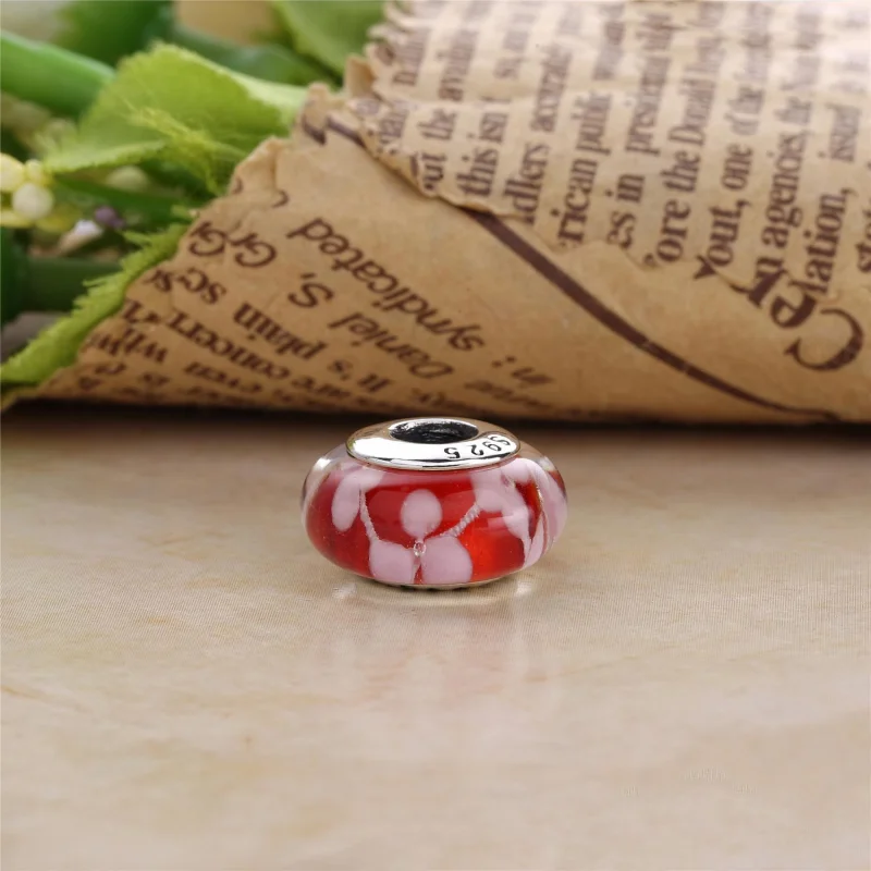 (Bild für) PANDORA Pflaumenblüten-Glas-Murano-Charm - PL00065-1 - Ansicht 3