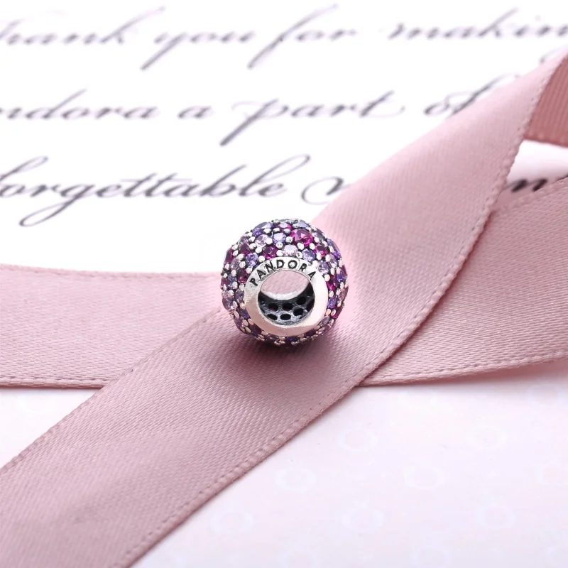 (Bild für) PANDORA Pink Sparkles Pavé-Kugel-Charm - 791261ACZMX - Ansicht 5