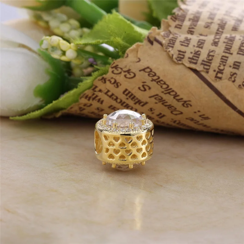 (Bild für) PANDORA Radiant Hearts Charm, 14K Gold  Klare CZ - 750843CZ - Ansicht 3