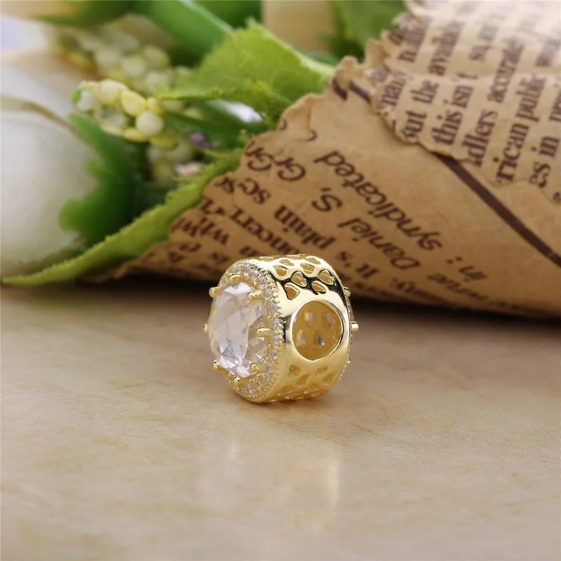 (Bild für) PANDORA Radiant Hearts Charm, 14K Gold  Klare CZ - 750843CZ - Ansicht 4