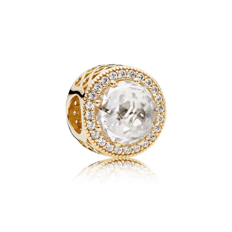 (Bild für) PANDORA Radiant Hearts Charm, 14K Gold  Klare CZ - 750843CZ