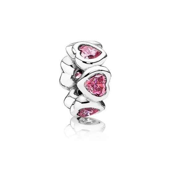 (Bild für) PANDORA Rosa funkelnder Herz-Abstandshalter - 791252CZS