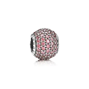 (Bild für) PANDORA Rosa Pavé-Kugel-Charm - 791051CZS