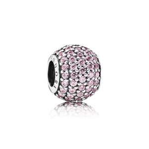 (Bild für) PANDORA Rosa Pavé-Kugel-Charm - 791051PCZ