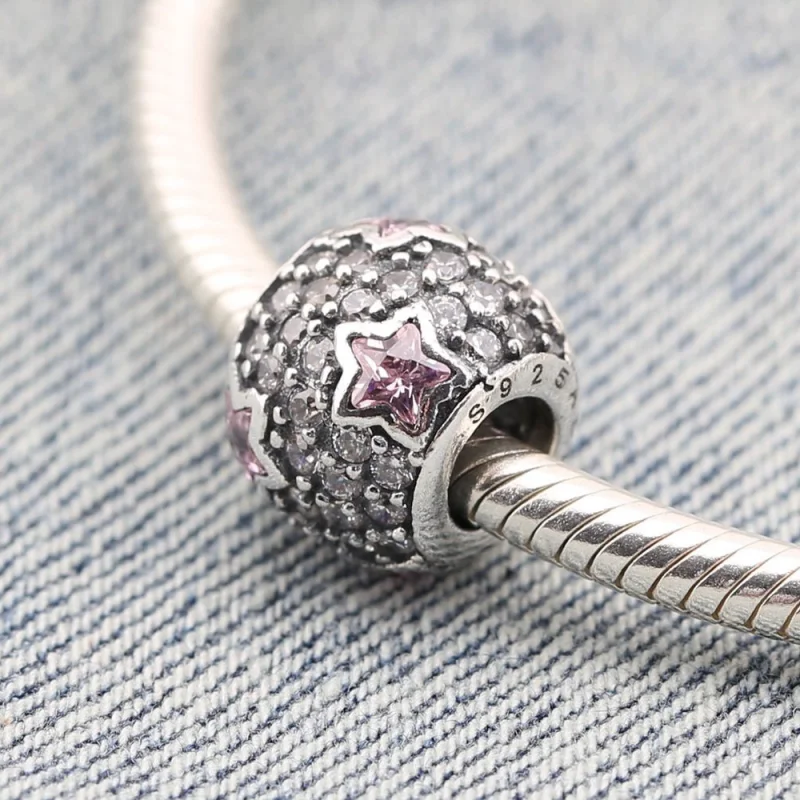 (Bild für) PANDORA Rosa Pavé-Sterne-Charm - 791382PCZ - Ansicht 2