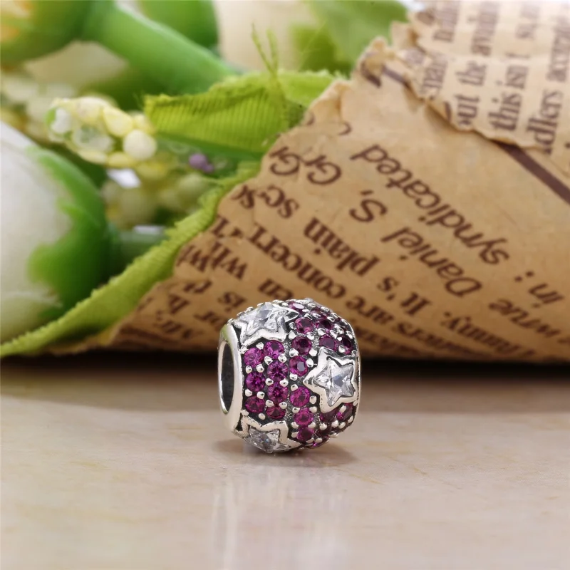 (Bild für) PANDORA Rosa Pavé-Sterne-Charm - 791382PCZ - Ansicht 3