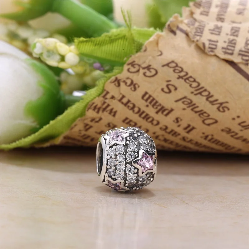(Bild für) PANDORA Rosa Pavé-Sterne-Charm - 791382PCZ - Ansicht 4