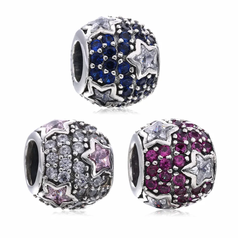 (Bild für) PANDORA Rosa Pavé-Sterne-Charm - 791382PCZ - Ansicht 5
