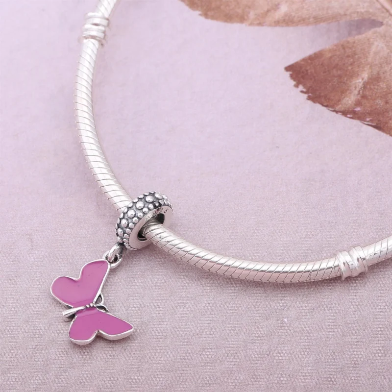 (Bild für) PANDORA Rosa Schmetterlings-Anhänger - PJ00113-1 - Ansicht 4