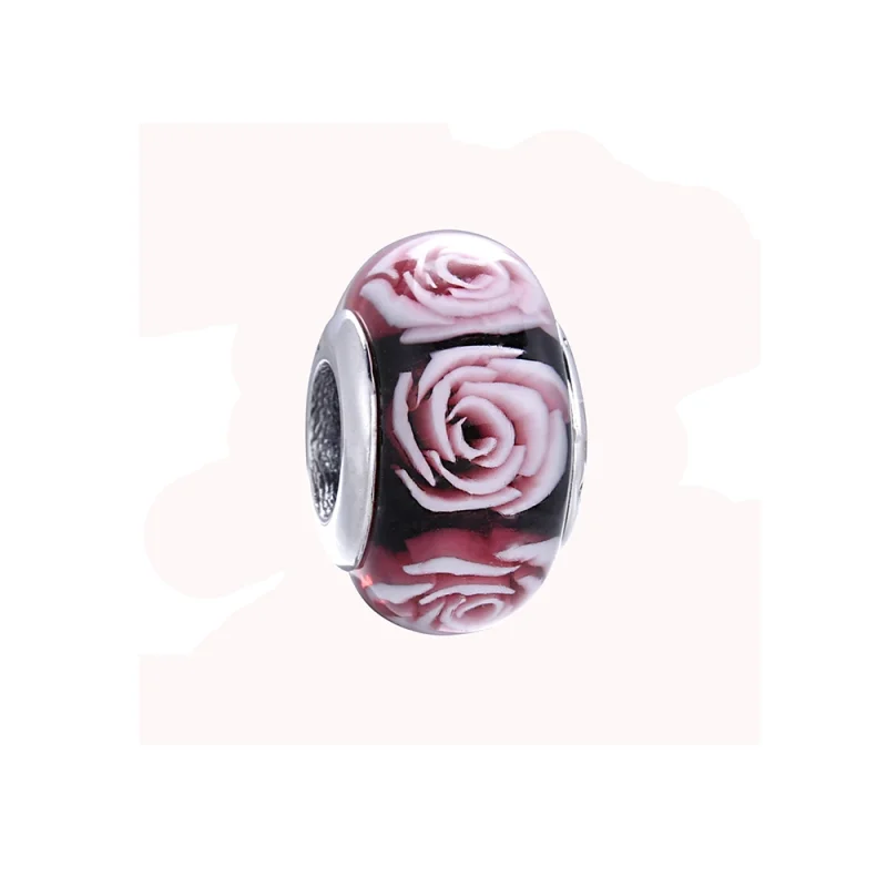 (Bild für) PANDORA Rosenblüten-Glas-Murano-Charm - PL00031-1