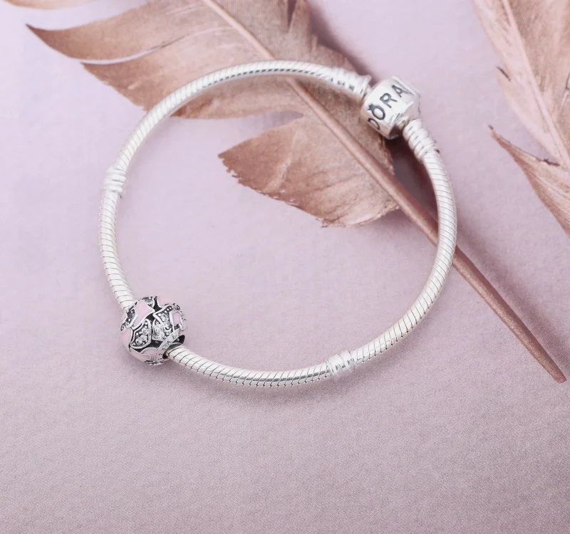 (Bild für) PANDORA Rosésilber-Charm mit kubischem Zirkonia und zartrosa Emaille - 791527EN4 - Ansicht 2