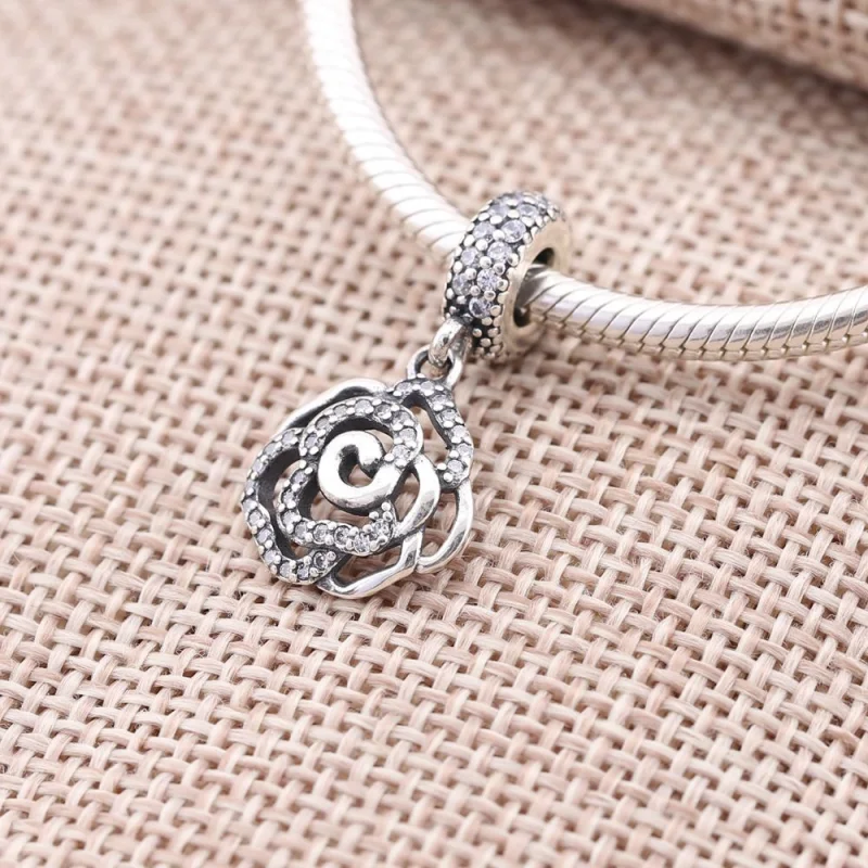 (Bild für) PANDORA Schimmernder Rose-Anhänger mit durchbrochenem Anhänger - 791526CZ - Ansicht 2