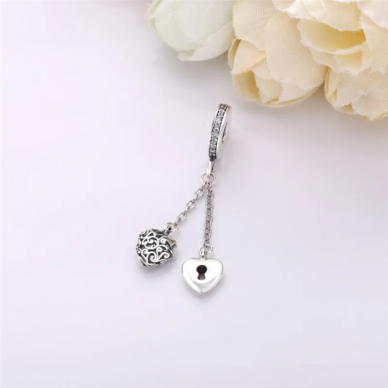 (Bild für) PANDORA Schloss- und Herz-Anhänger, klare CZ - 797642CZ - Ansicht 2