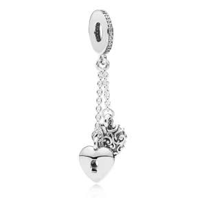 (Bild für) PANDORA Schloss- und Herz-Anhänger, klare CZ - 797642CZ