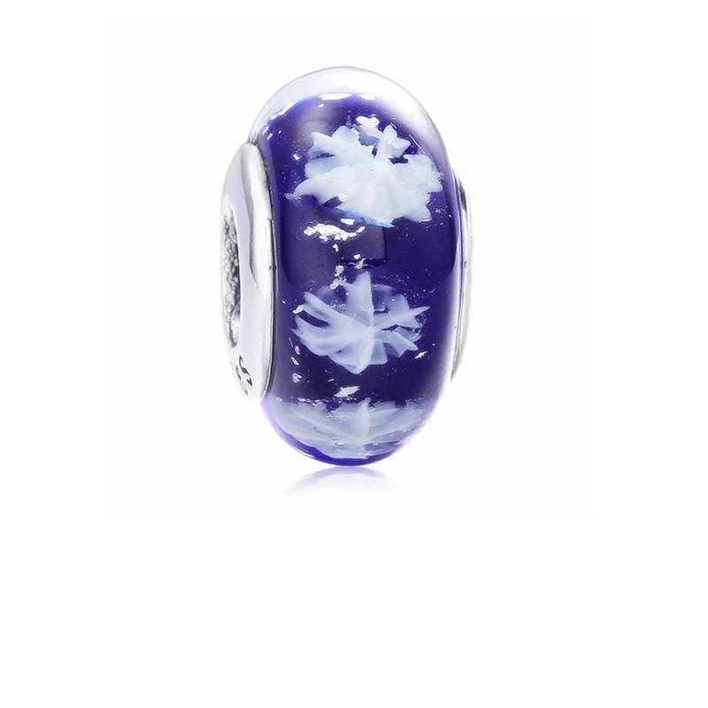 (Bild für) PANDORA Schneeflocken-Glas-Murano-Charm - PL00046-1