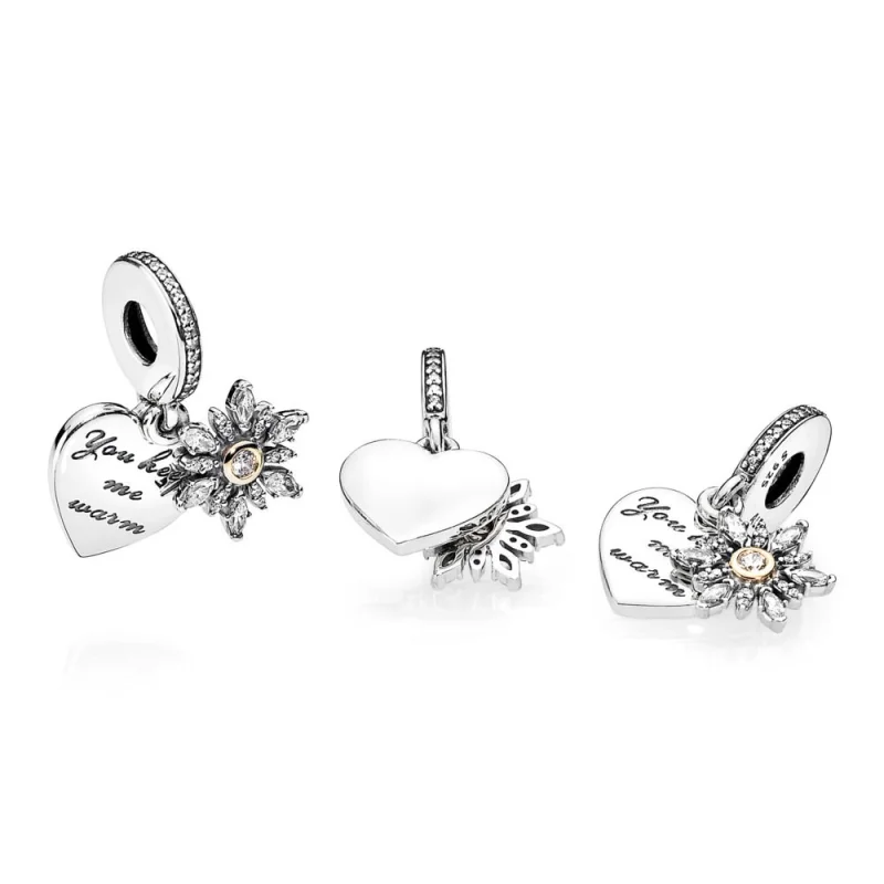 (Bild für) PANDORA Schneeflocken-Herz-Anhänger-Charm - 792012CZ - Ansicht 4